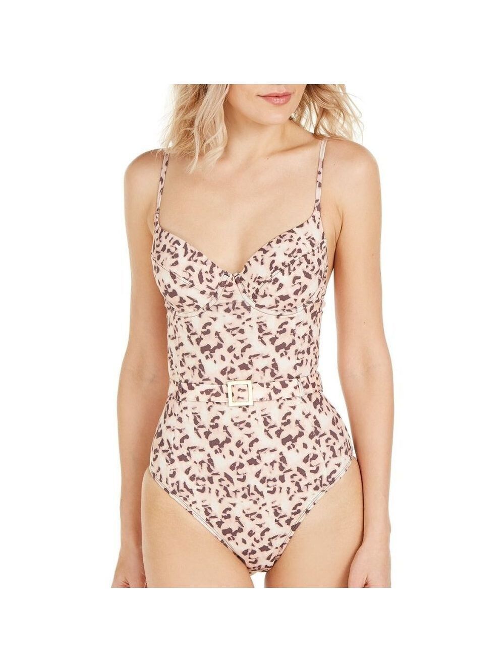 Weworewhat Tortoiseshell Printed Danielle Swimsuit